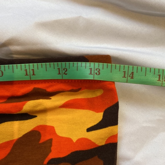 Forever 21 Orange Camo Cropped Tube Top Y2k Small - Picture 2 of 5